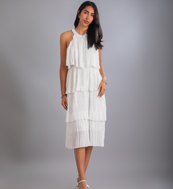 Vestido Midi Elegante de Tres Tiempos