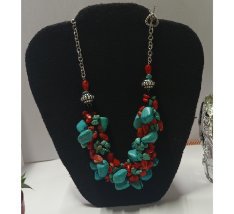 Collar Turquesa Rojo