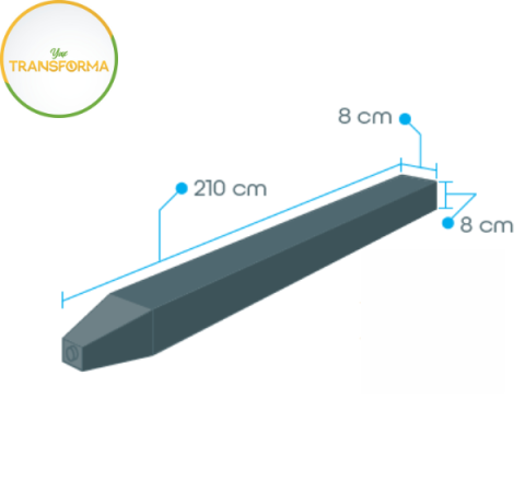 Poste Cuadrado Reciclables Dimensiones 2.10cm X 8cm X 8cm