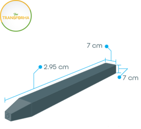 Poste Cuadrado Reciclables Dimensiones 295cm X 7cm X 7cm