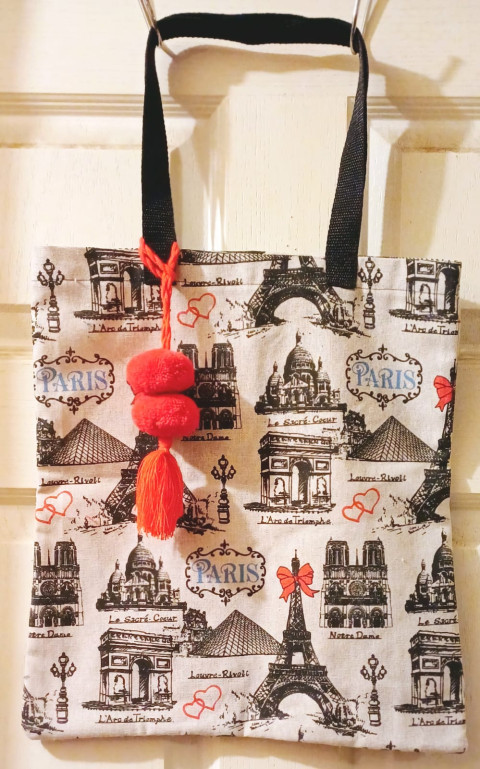Bolsa de tela con estampado Torre Eifel