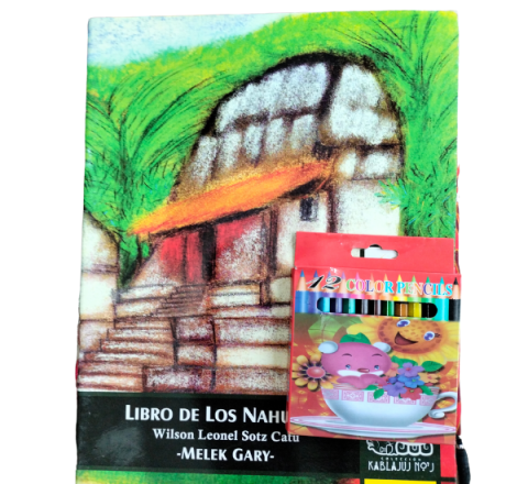 Libro de párvulos, para colorear Nahuales "Conócete a Ti Mismo" + caja de 12 crayones