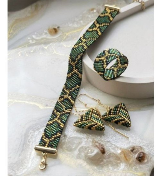 Juego de brazalete, collar y aretes Modelo Luxury
