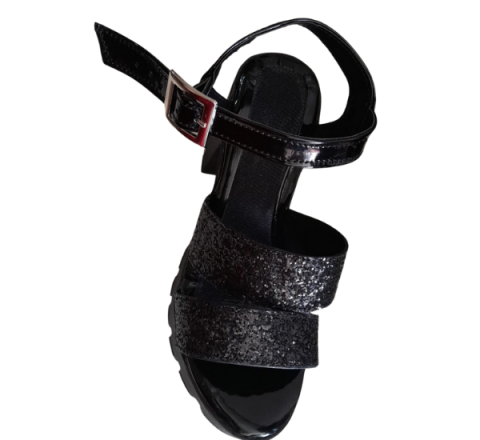 Sandalias Negras con Tacón