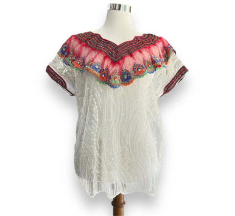 Huipil Tz'ulum'a Color Blanco Hueso
