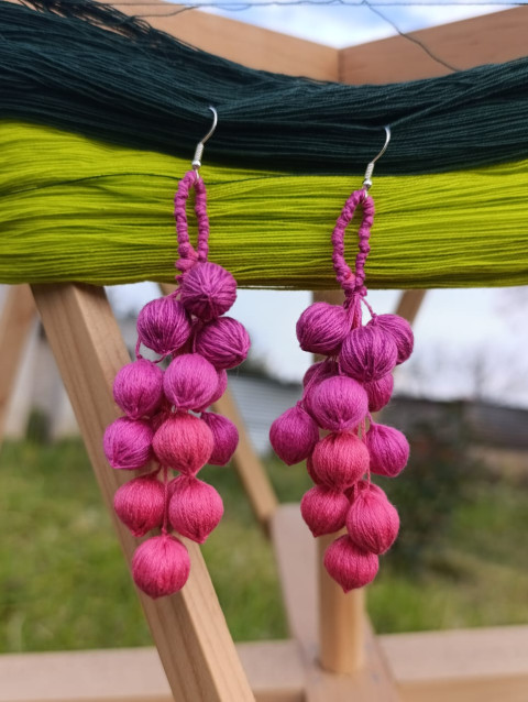 Aretes conjunto de Bolitas tonos Rosados