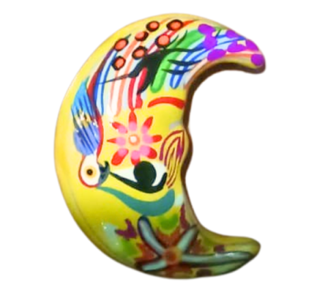 Imán de Barro Diseño Luna Tonos Amarillo