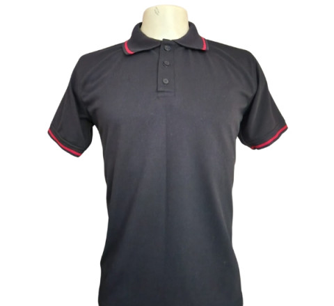 Camisa Tipo Polo Cuello y Puños con Resorte Tejido