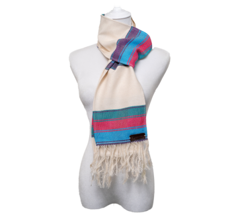 Bufanda Multicolor de Rayas (Morado, celeste, fucsia y turquesa)