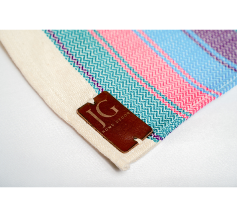 Pie de Cama Multicolor (Turquesa, rosado, celeste y morado)