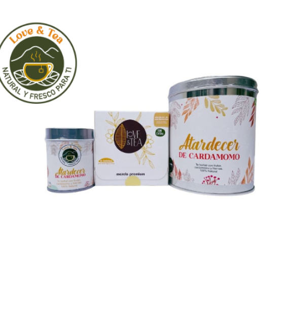 Té caja con 16 sobres individuales atardecer de cardamomo