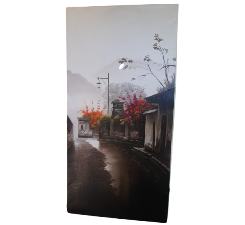 Pintura al óleo Atardecer después de la lluvia en Antigua