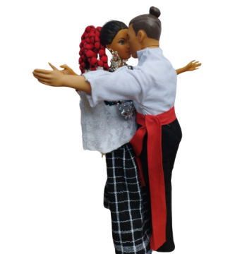 Muñecos Pareja de Bailarines con Indumentaria del Departamento de Alta Verapaz