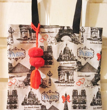Bolsa de tela con estampado Torre Eifel