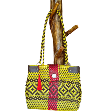Cartera Hecha a Mano Color Amarillo y Rojo