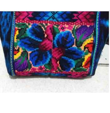 Cosmetiquera Típica Fondo Azul con Flores
