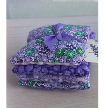 Set de 4 cojines cuadrados rellenos de lavanda seca