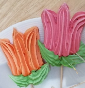 Paletas de Flores con diseño de Tulipanes ( Paquete 2 Unidades )
