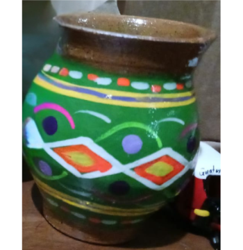 Jarrito de Barro Fondo Verde