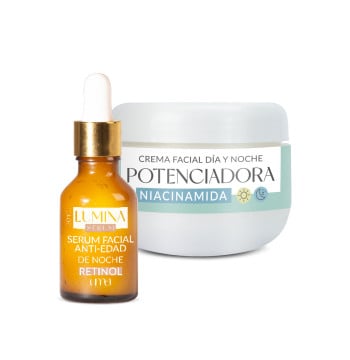 Combo Crema Potenciadora con Niacinamida + Lumina Serum Anti Edad con Retinol