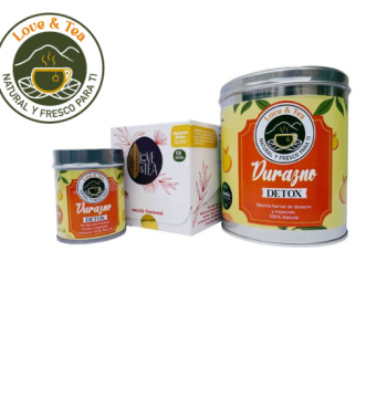 Té caja con 16 empaques individuales Durazno detox