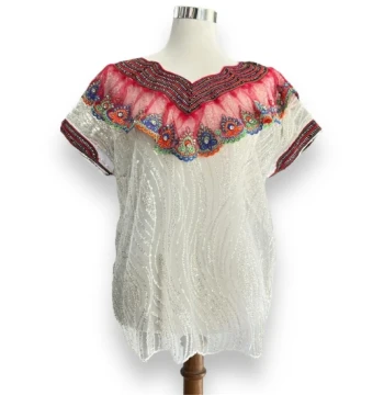 Huipil Tz'ulum'a Color Blanco Hueso