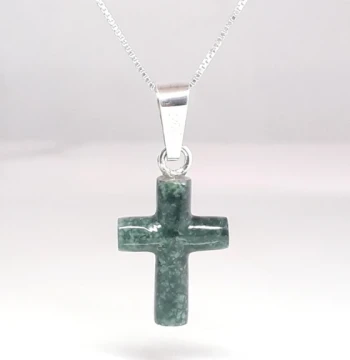 Dije de Jade y Plata 925 (Cruz)