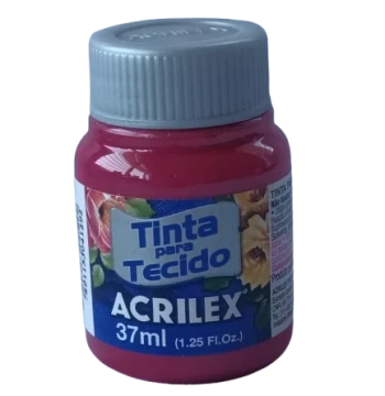 Pintura Textil Acrilex 37 ml. Vermelho Carmin Código 509