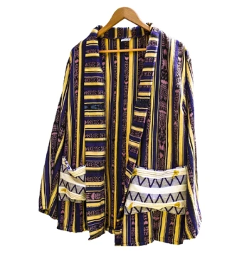 Kimono unisex talla única azul, amarillo y violeta