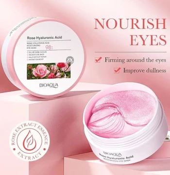 Mascarilla hidratante para ojos BIOAQUA Rose con ácido hialurónico, 80 g (60 unidades/30 pares)