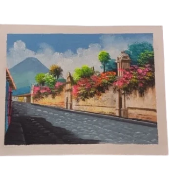 Cofre de madera de cedro pintado a mano con pintura al óleo, estilo 2