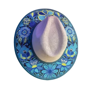 Sombrero bordado para dama colores azules