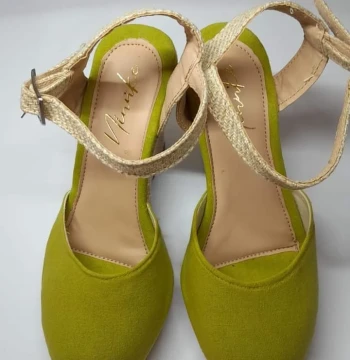 Alpargatas de manta verde aceituno, Talla 38