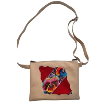 Bolso crossbody pequeño con güipil tejido a mano modelo 3