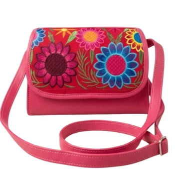 Bolso con tapa bordada de girasoles modelo 1