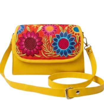 Bolso con tapa bordada de girasoles modelo 4