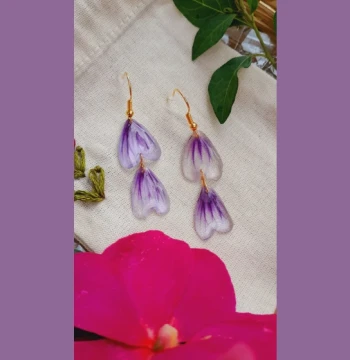 Pendientes de Pétalos de Malva Zebrina 1