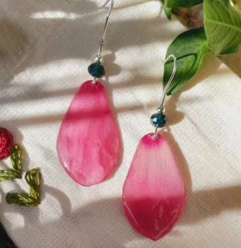 Pendientes flor fucsia