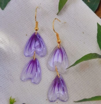 Pendientes de Pétalos de Malva Zebrina 2