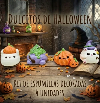 Kit de Espumillas Decoradas de Halloween – 4 Unidades