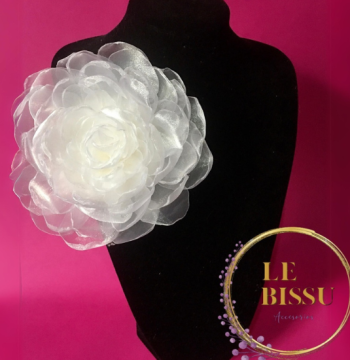 Broche de Solapa con diseño de flor - organza