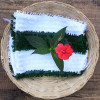 Servilleta blanco con verde oscuro
