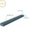 Reglas Dimensiones 300cm X 9cm X 3.5cm