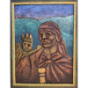 Pintura Retrato Alto Relieve  en Madera Autor Geovani Batz