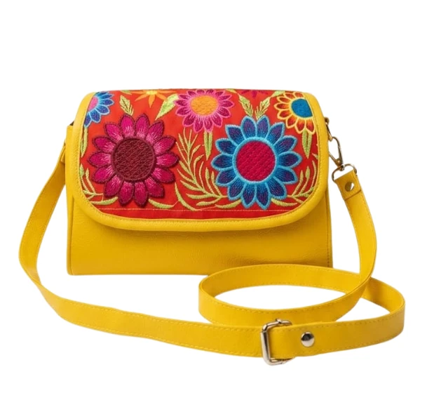 Bolso con tapa bordada de girasoles modelo 4