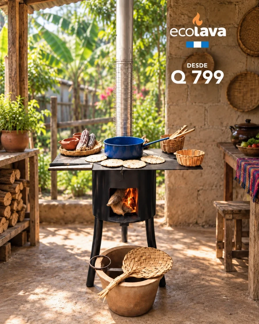 Estufa Ecolava en ambiente de cocina: imagen de campaña