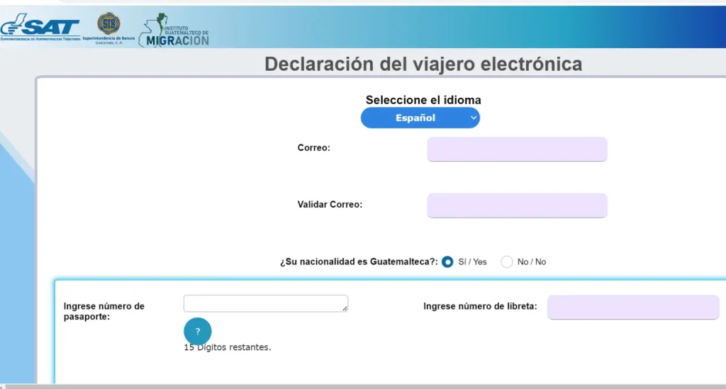 Guatemala tenga un correo electrónico para recibir la copia de su declaración, la cual podría ser requerida al momento de pasar con el oficial de Migración. No es necesario imprimirla, pero sí se debe descargar para mostrarla en caso sea necesario. – SoyMigrante.com REVISTA Es necesario que el viajero que llena su formulario para salir o entrar de Guatemala tenga un correo electrónico para recibir la copia de su declaración, la cual podría ser requerida al momento de pasar con el oficial de Migración. No es necesario imprimirla, pero sí se debe descargar para mostrarla en caso sea necesario. – SoyMigrante.com REVISTA