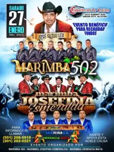 El próximo 27 de enero Marimba 502 se presentará junto a otras dos marimbas migrantes, en un homenaje y colecta de fondos a beneficio de la familia del fundador de Josefina Esmeralda, quien fallecíó el 14 de enero. – SoyMigrante.com REVISTA El próximo 27 de enero Marimba 502 se presentará junto a otras dos marimbas migrantes, en un homenaje y colecta de fondos a beneficio de la familia del fundador de Josefina Esmeralda, quien fallecíó el 14 de enero. – SoyMigrante.com REVISTA