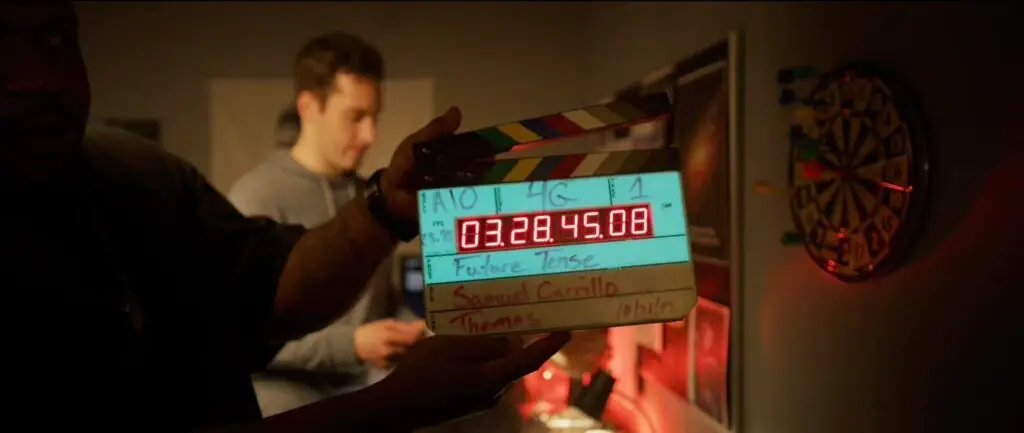 Escena de la producción de Future Tense, el cortometraje que fue premiado en el Festival de Cine Latino de Oklahoma. Samuel Carrillo dirigió la producción.