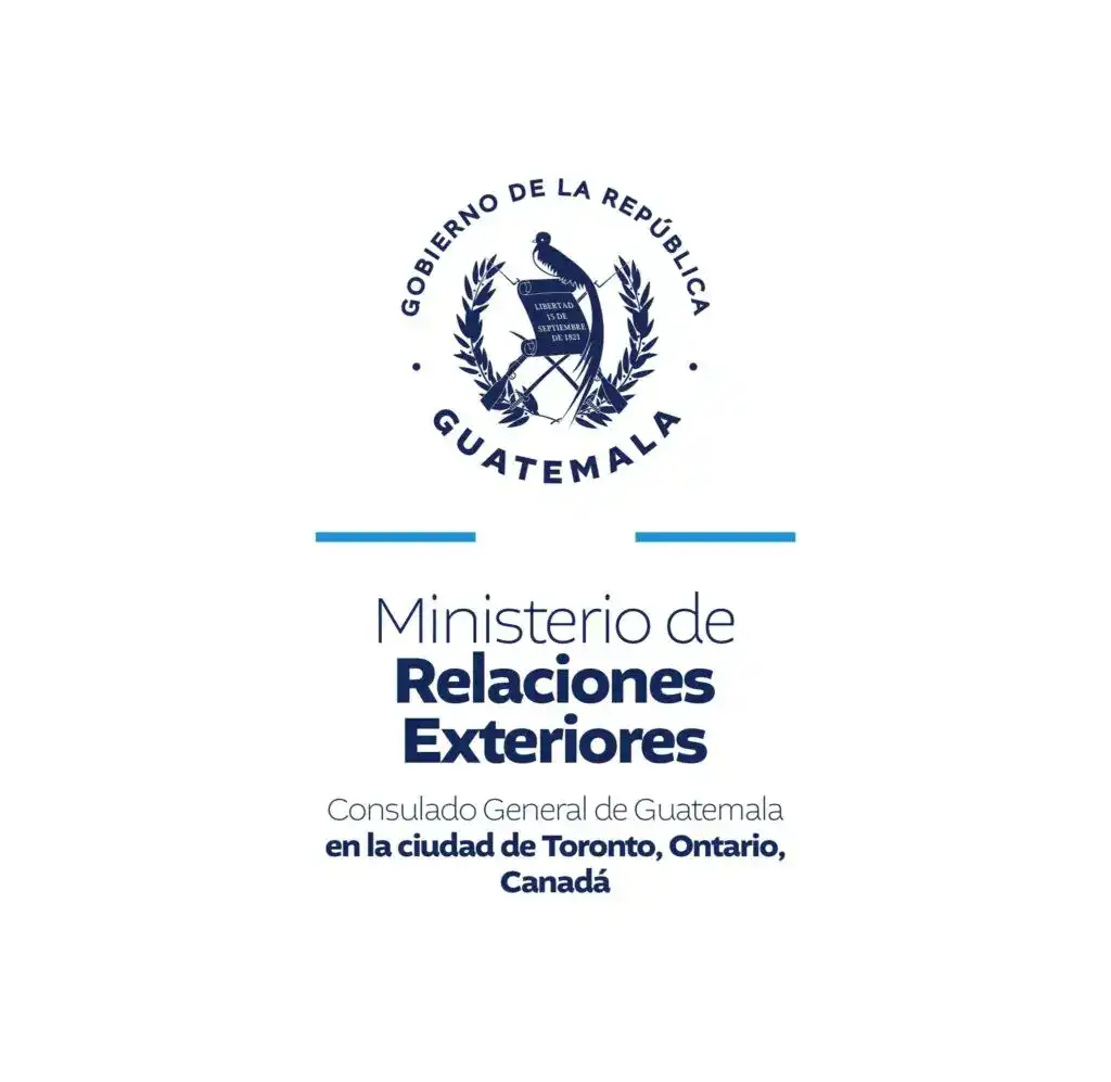 Guatemala Ministerio de Relaciones Exteriores en la ciudad de Toronto, Canadá, logo del consulado de Guatemala en Canadá. – SoyMigrante.com REVISTA
